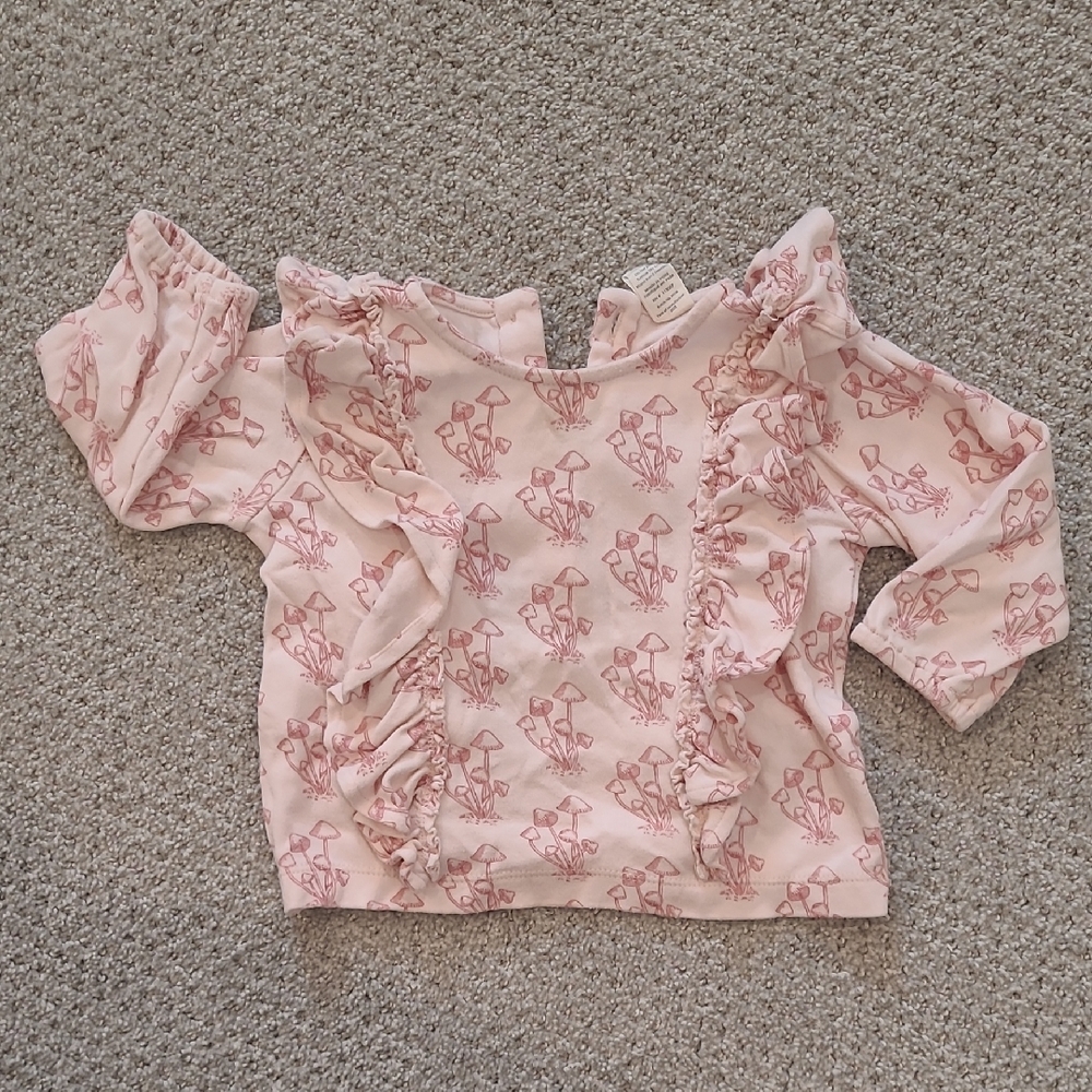 Kate Quinn Pink Toadstool Sweatshirt with Ruffle Detail